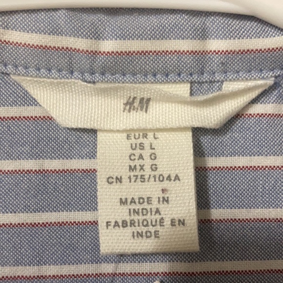 H&M Large Cropped Stripped Collared Button Down - Picture 7 of 10